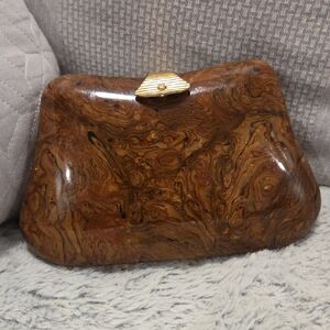 Saks Fifth Avenue Brown Swirl Clutch